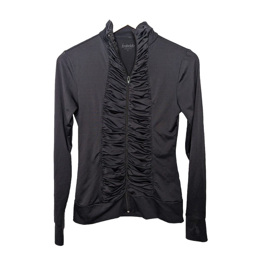 Vintage‎ Y2K Fredericks Of Hollywood Full Zip Ruffle Top Fitted Goth Whimsigoth